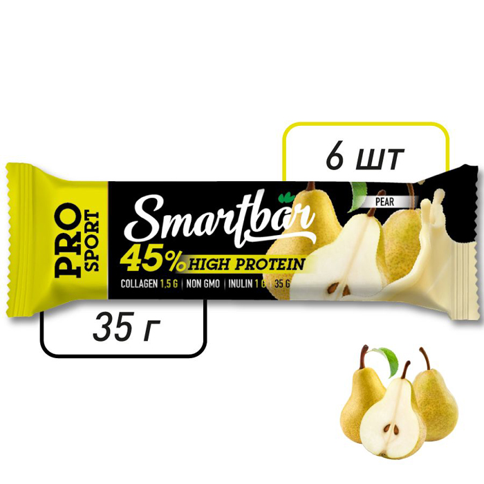 фото Батончик протеиновый smartbar protein pro "грушевый" 6 шт. х 35 г