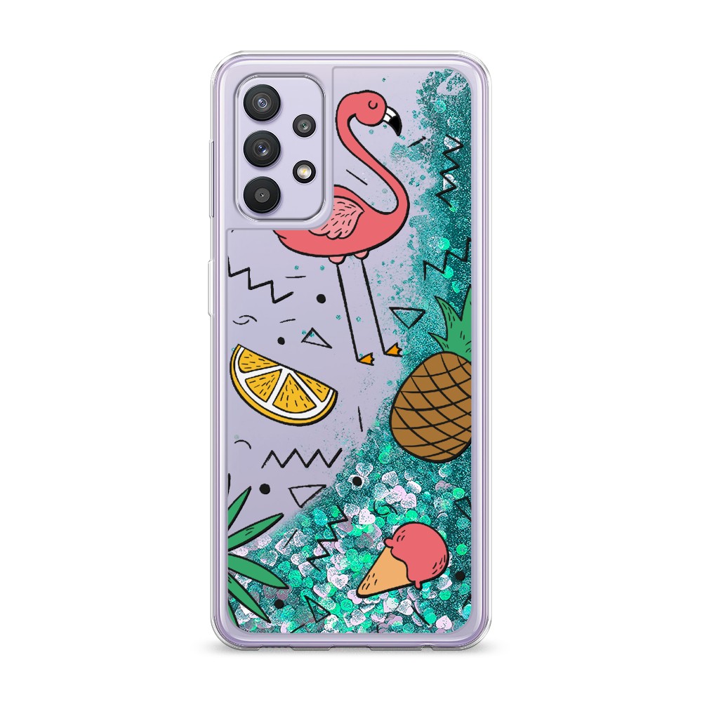 

Жидкий чехол с блестками "Гавайский фон" на Samsung Galaxy A32, 2102095-1
