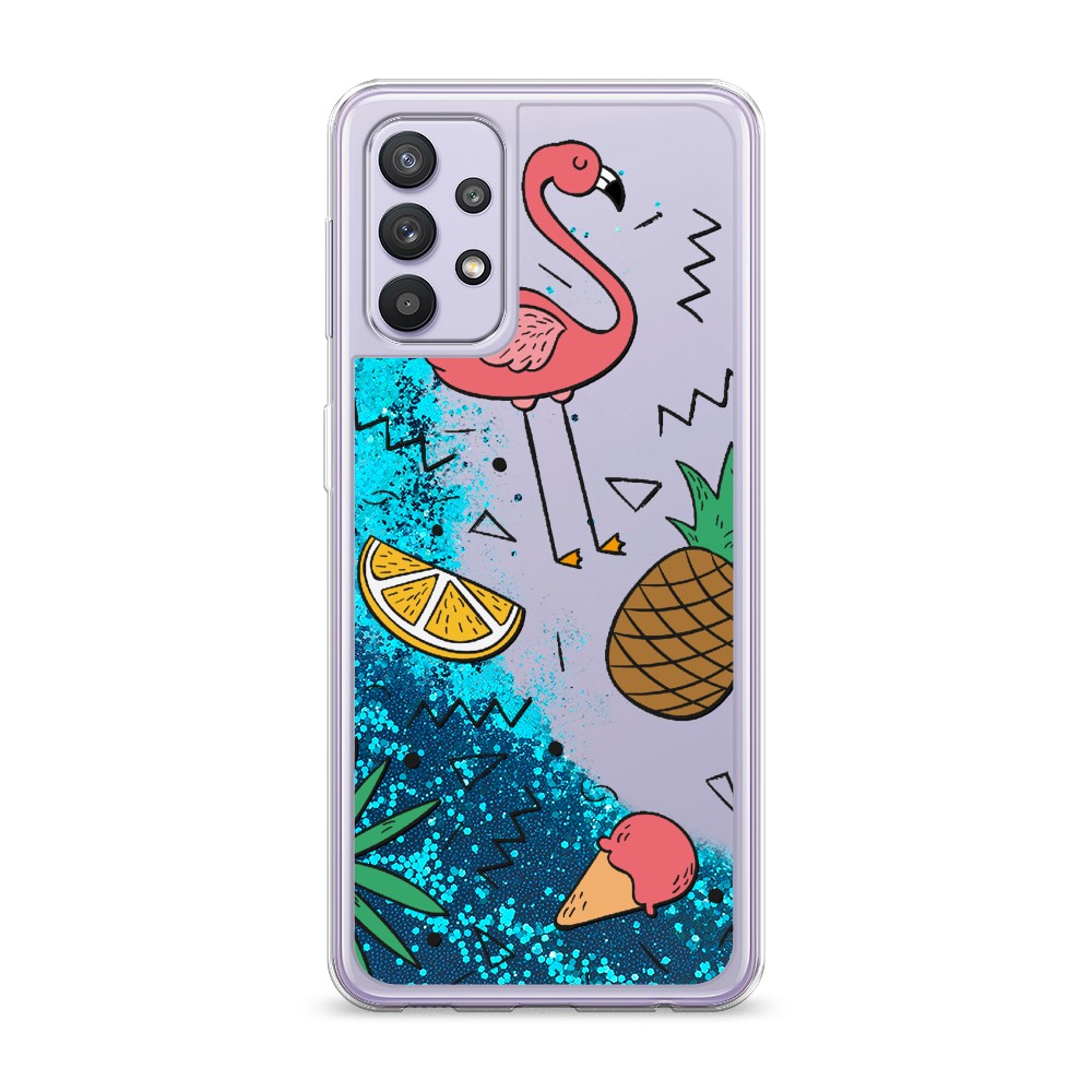 

Жидкий чехол с блестками "Гавайский фон" на Samsung Galaxy A32, 2102093-1