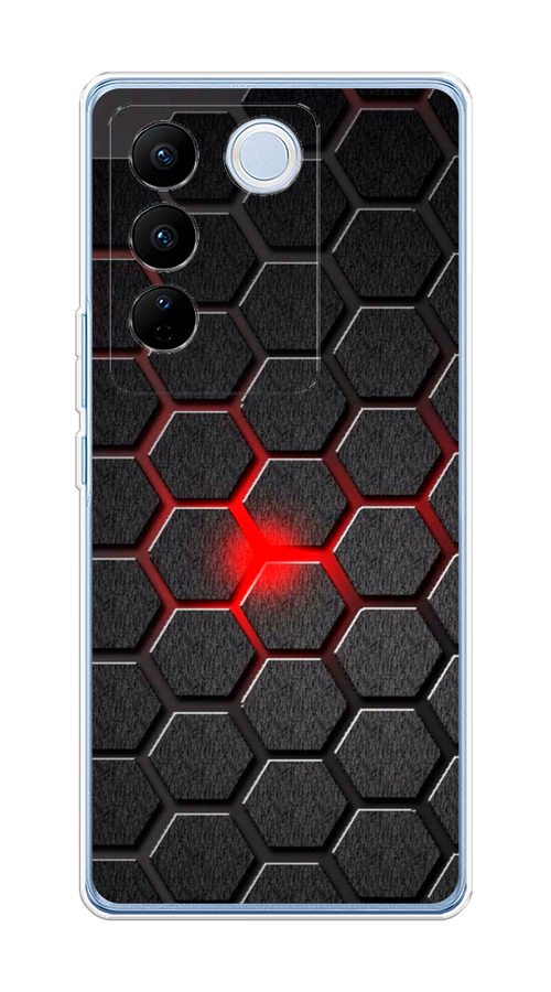 

Чехол на Vivo V27/V27 Pro "Соты красные", Красный;черный;серый, 268550-3