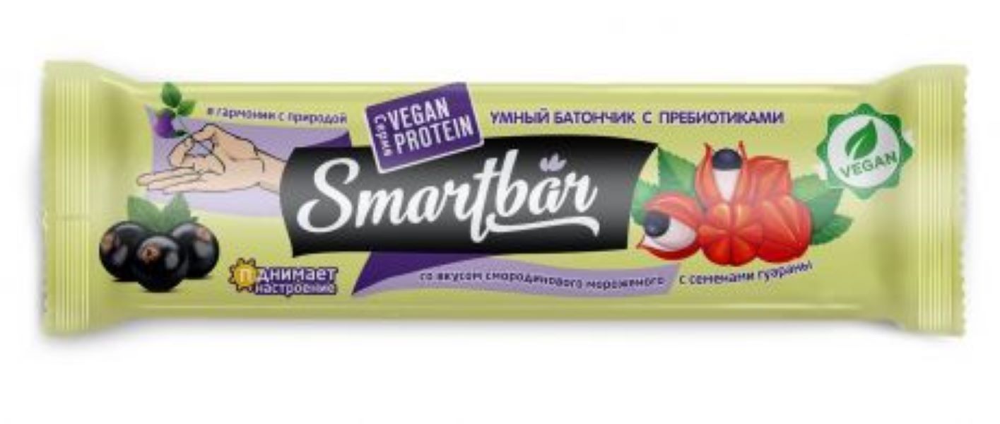 фото Батончик мюсли smartbar vegan protein "смородиновое мороженое" 6 шт. x 30 г