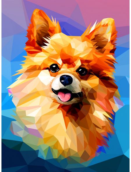 

Алмазная мозаика без подрамника Померанский шпиц, 40x30 см, 50 цветов, 80940, РА-651