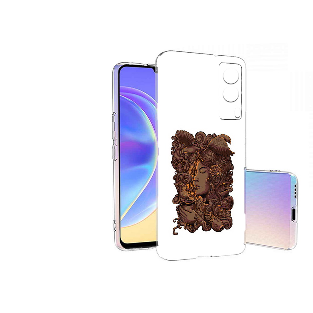 

Чехол MyPads Tocco для Vivo V21E девушка с длинными волосами абстракция (PT161736.380.312), Прозрачный, Tocco