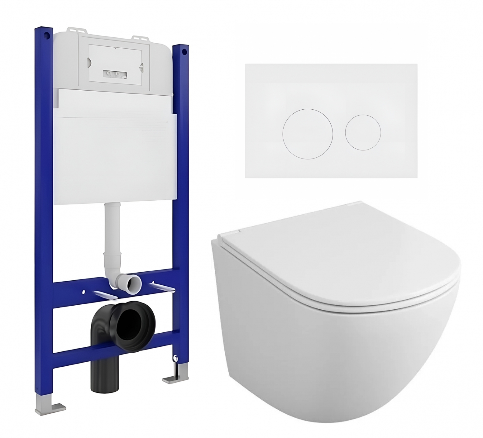 Комплект инсталляция Enio Tecnico унитаз Cirkel-H кнопка белая матовая 35472₽