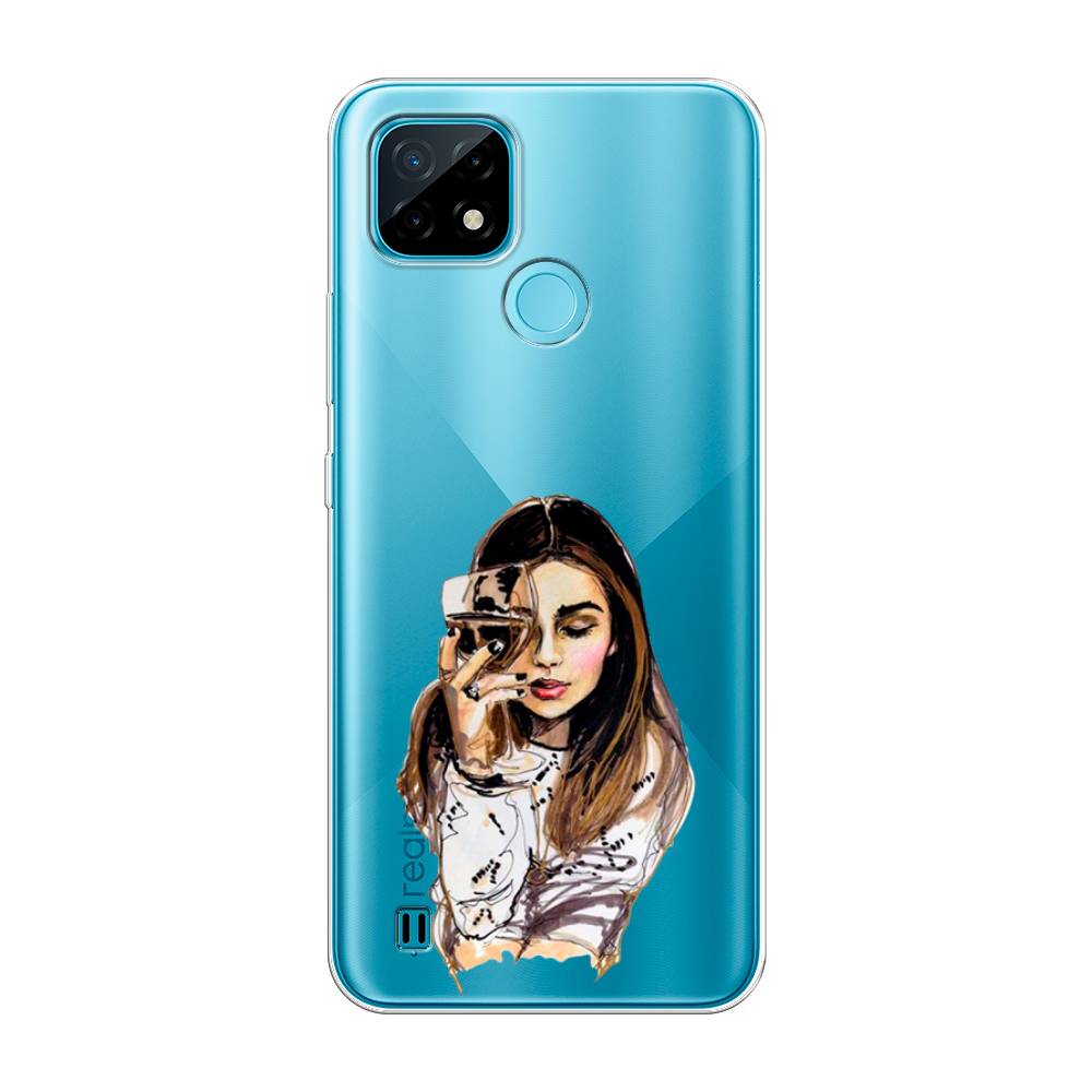 

Чехол Awog на Realme C21 "Девушка с бокалом", Разноцветный, 254950-7