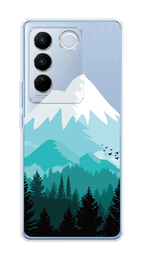 

Чехол на Vivo V27/V27 Pro "Синяя снежная гора", Белый;голубой;бирюзовый, 268450-2