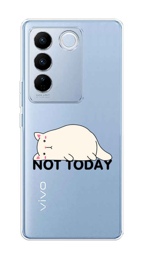 

Чехол на Vivo V27/V27 Pro "Cat not today", Белый;розовый;черный, 268450-1