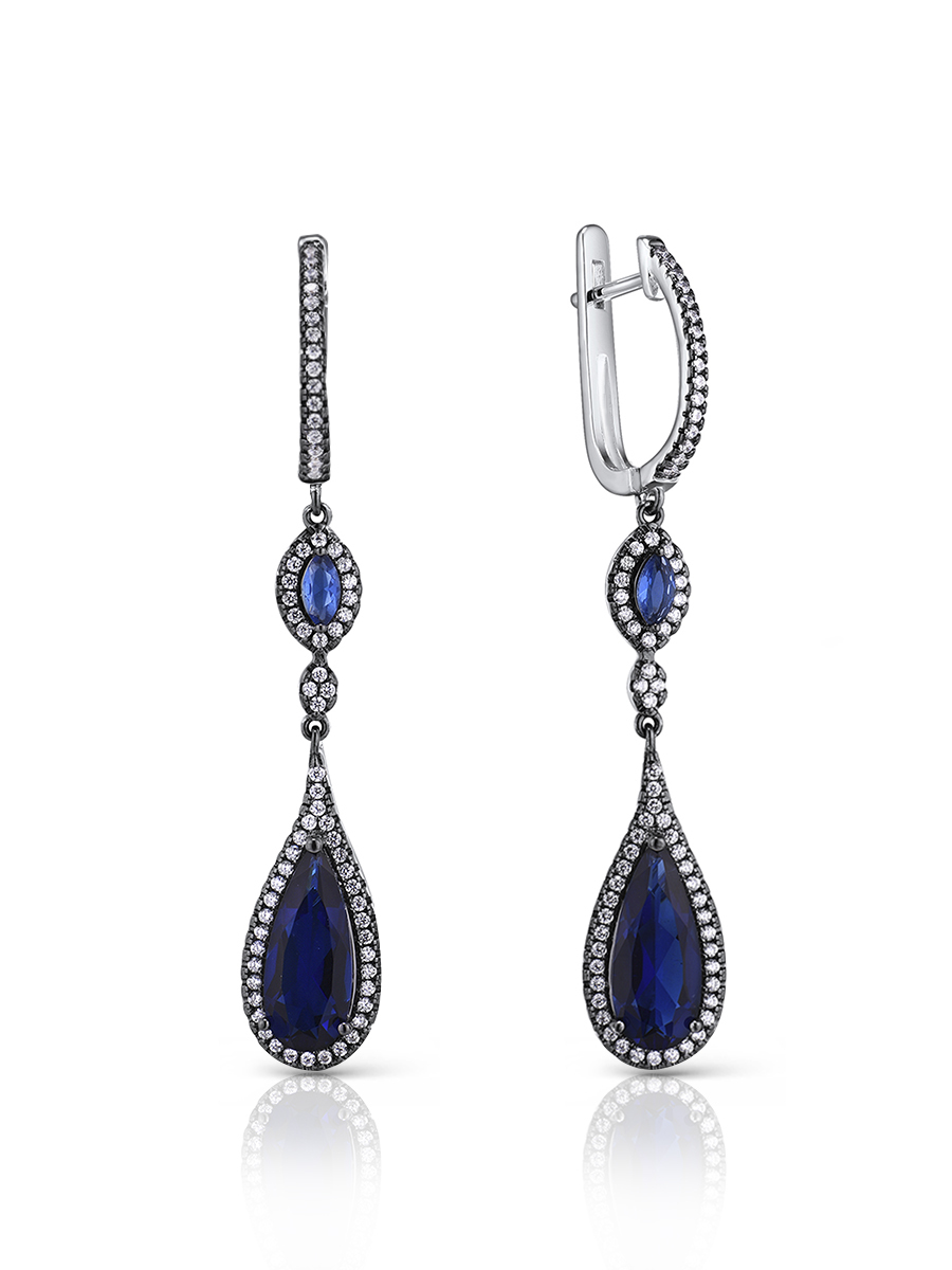 

Серьги подвески из серебра VALTERA 103678, фианит, 103678