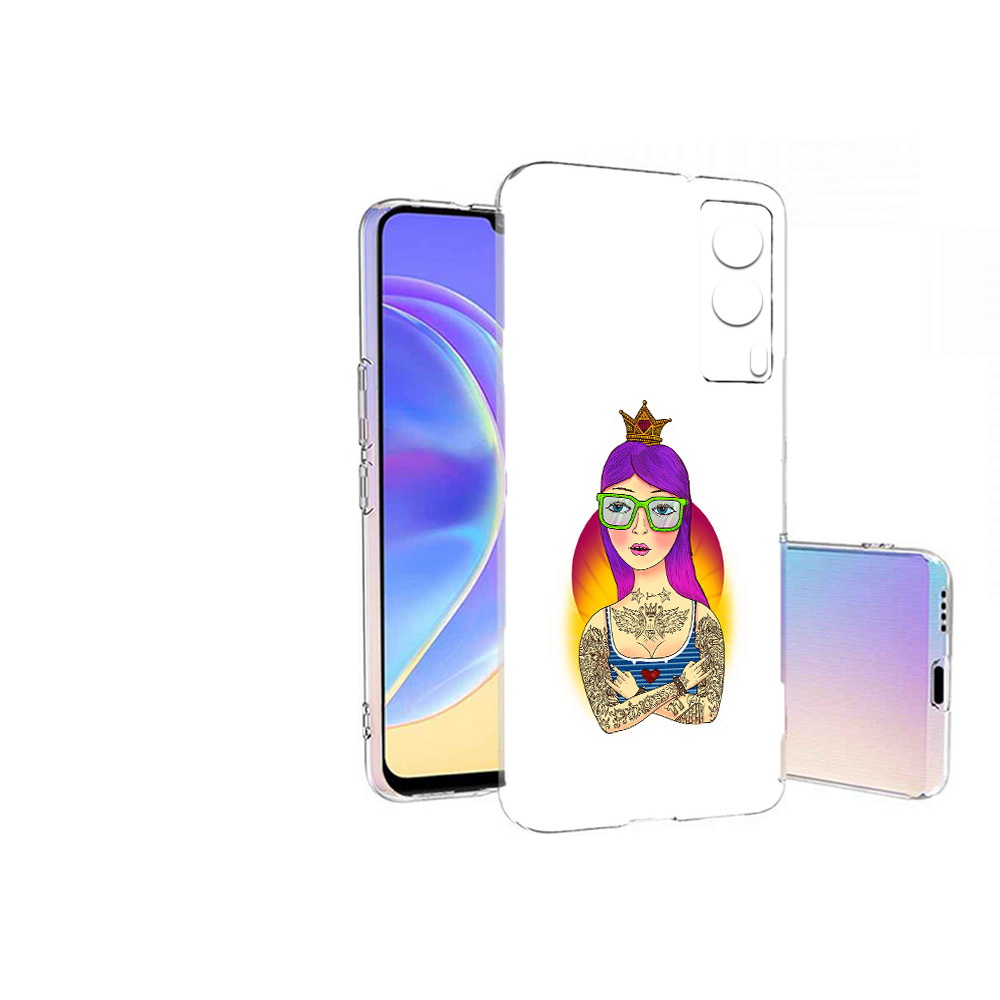 Чехол MyPads Tocco для Vivo V21E девушка в татуировках с короной (PT161736.380.305)
