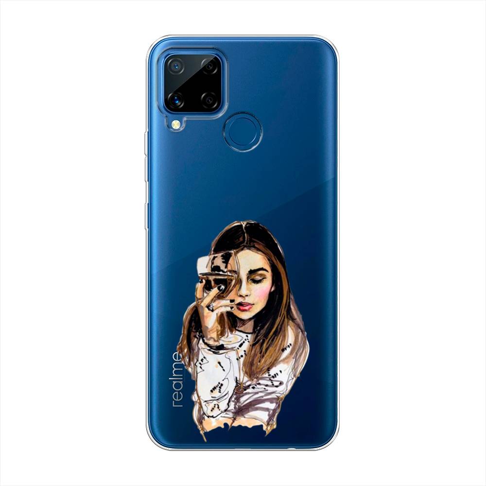 

Чехол Awog на Realme C15 "Девушка с бокалом", Разноцветный, 255050-7