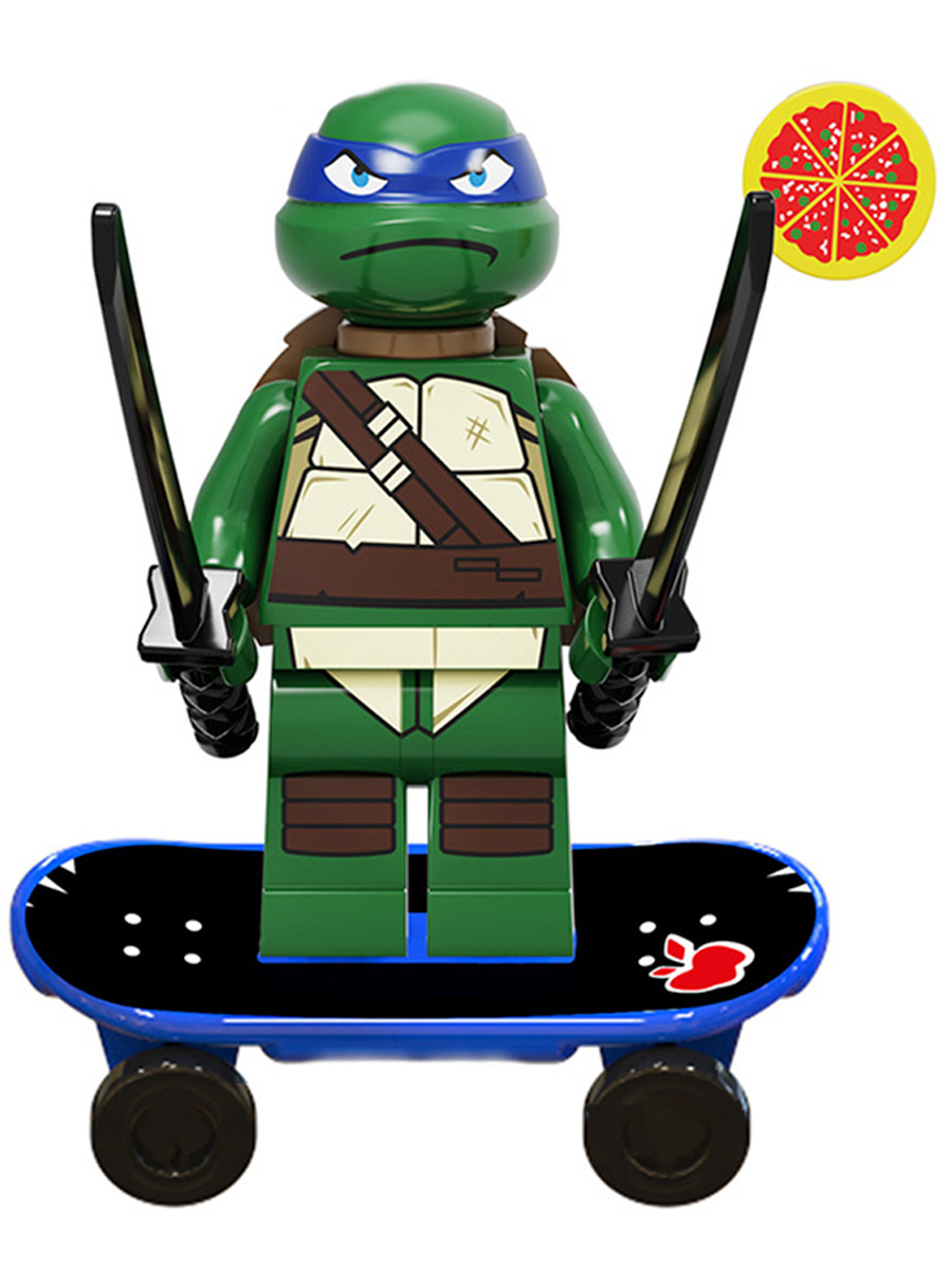 Мини-фигурка Черепашки-ниндзя Леонардо на скейте TMNT (5 см)