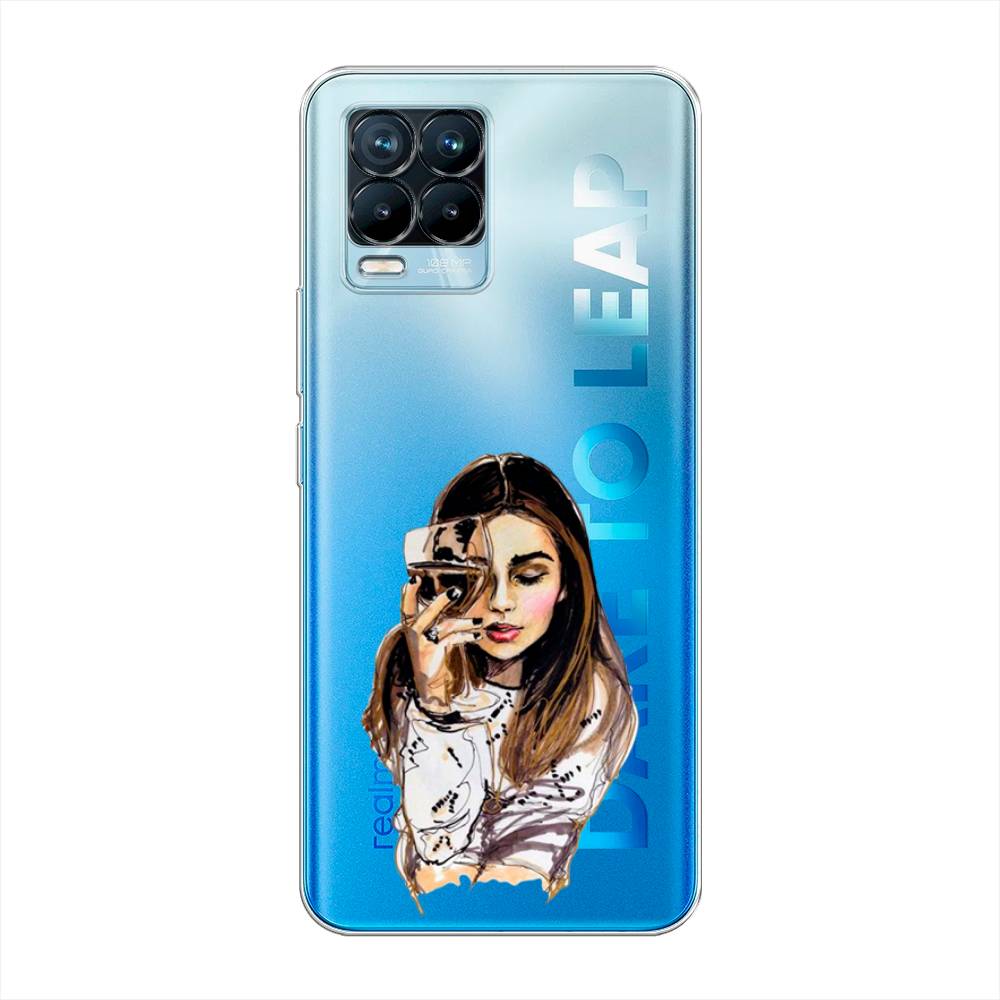 фото Силиконовый чехол "девушка с бокалом" на realme 8 pro awog