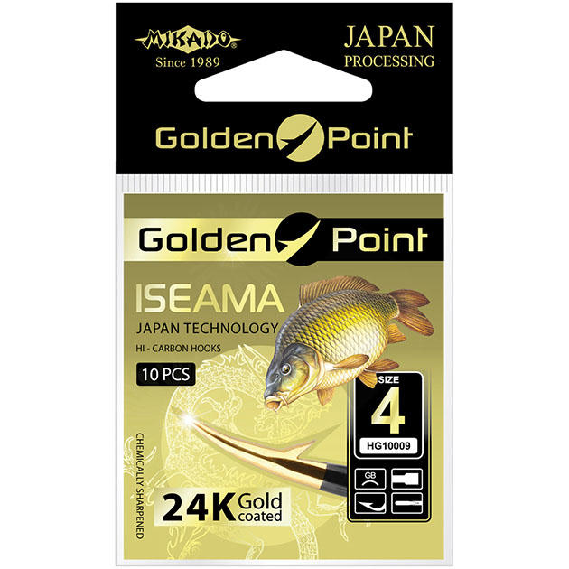 Крючки Mikado GOLDEN POINT - ISEAMA № 10 GB (с лопаткой) ( 10 шт.)