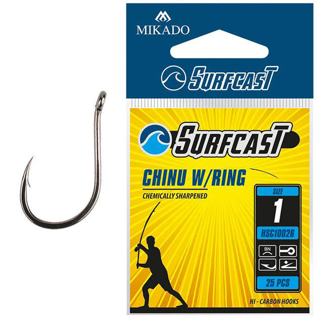 Крючки Mikado SURFCAST- CHINU W/RING № 8 BN (25 шт.)