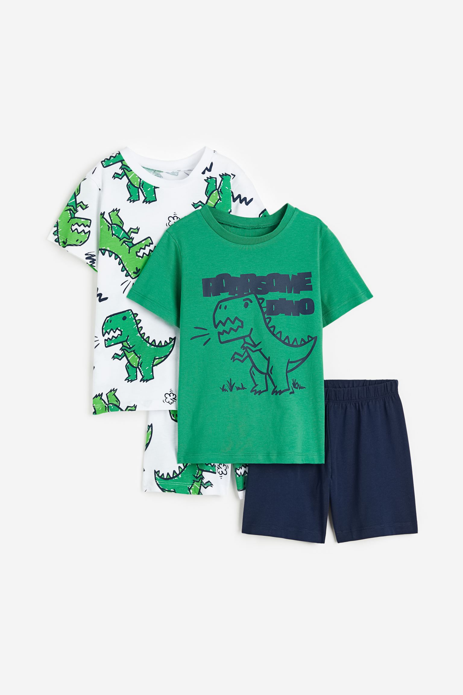 2 комплекта пижам с принтом H&M 122/128 Зеленый/Ревучий Дино (доставка из-за рубежа)