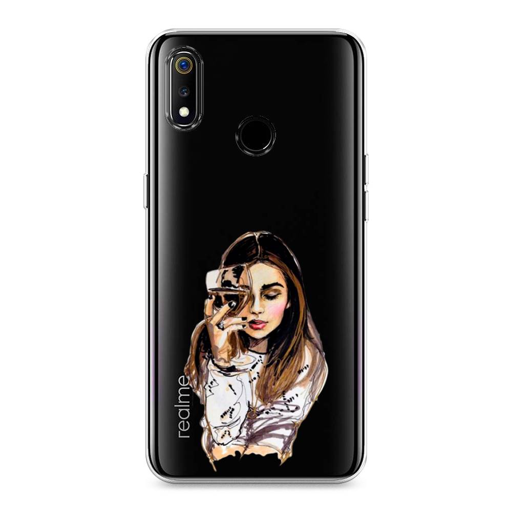 

Чехол Awog на Realme 3 "Девушка с бокалом", Разноцветный, 251050-7