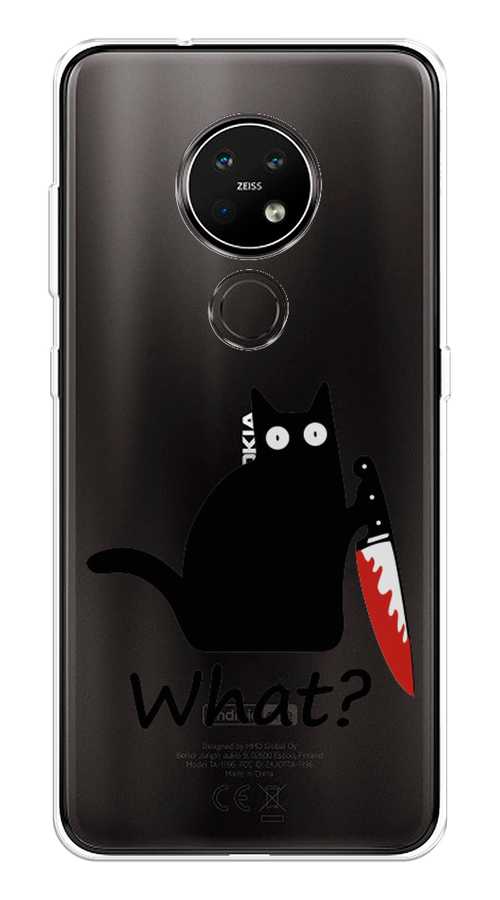 

Чехол на Nokia 6.2 "Котик с ножом", Черный;красный, 123050-6