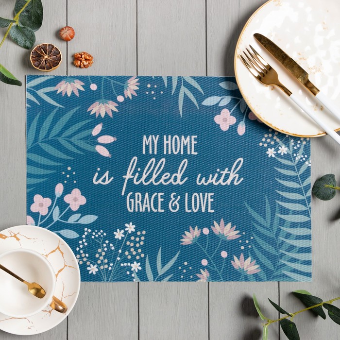 

Салфетка на стол Доляна "My Home" ПВХ 40*29см, Разноцветный