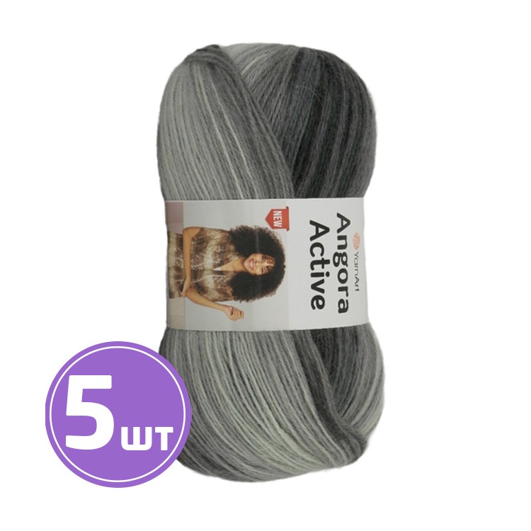 

Пряжа YarnArt Angora Active New Ангора актив нью 840 мультиколор 5 шт по 100 г, Разноцветный