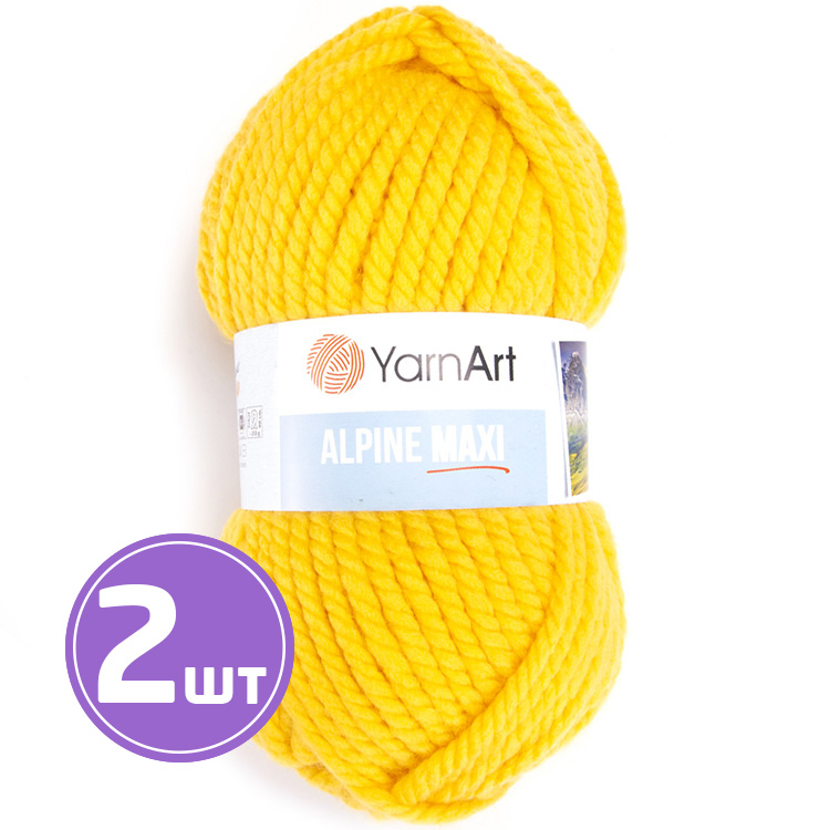 

Пряжа YarnArt Alpine Maxi Альпина Макси 679 канарейка 2 шт по 250 г, Желтый
