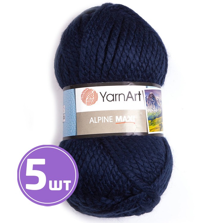 

Пряжа YarnArt Alpine Maxi Альпина Макси 674 темно-синий 5 шт по 250 г
