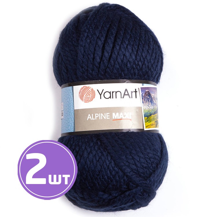 

Пряжа YarnArt Alpine Maxi Альпина Макси 674 темно-синий 2 шт по 250 г