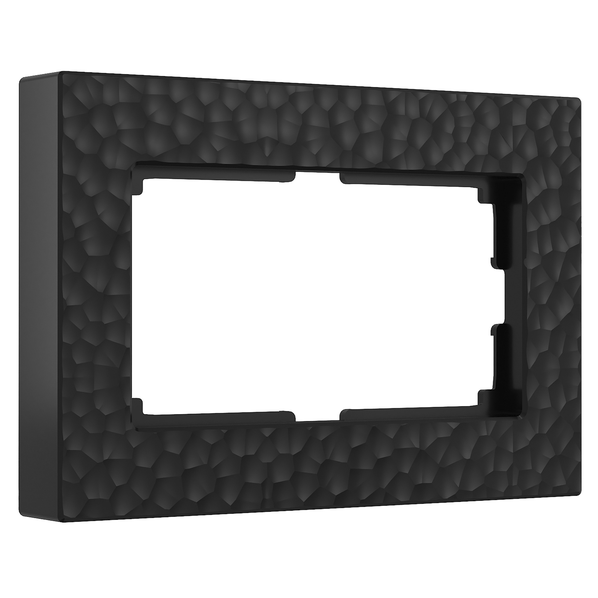 Рамка для двойной розетки Werkel W0082408 Hammer черный пластик лицевая панель для аудио розетки двойной schneider electric merten system m mtn297960