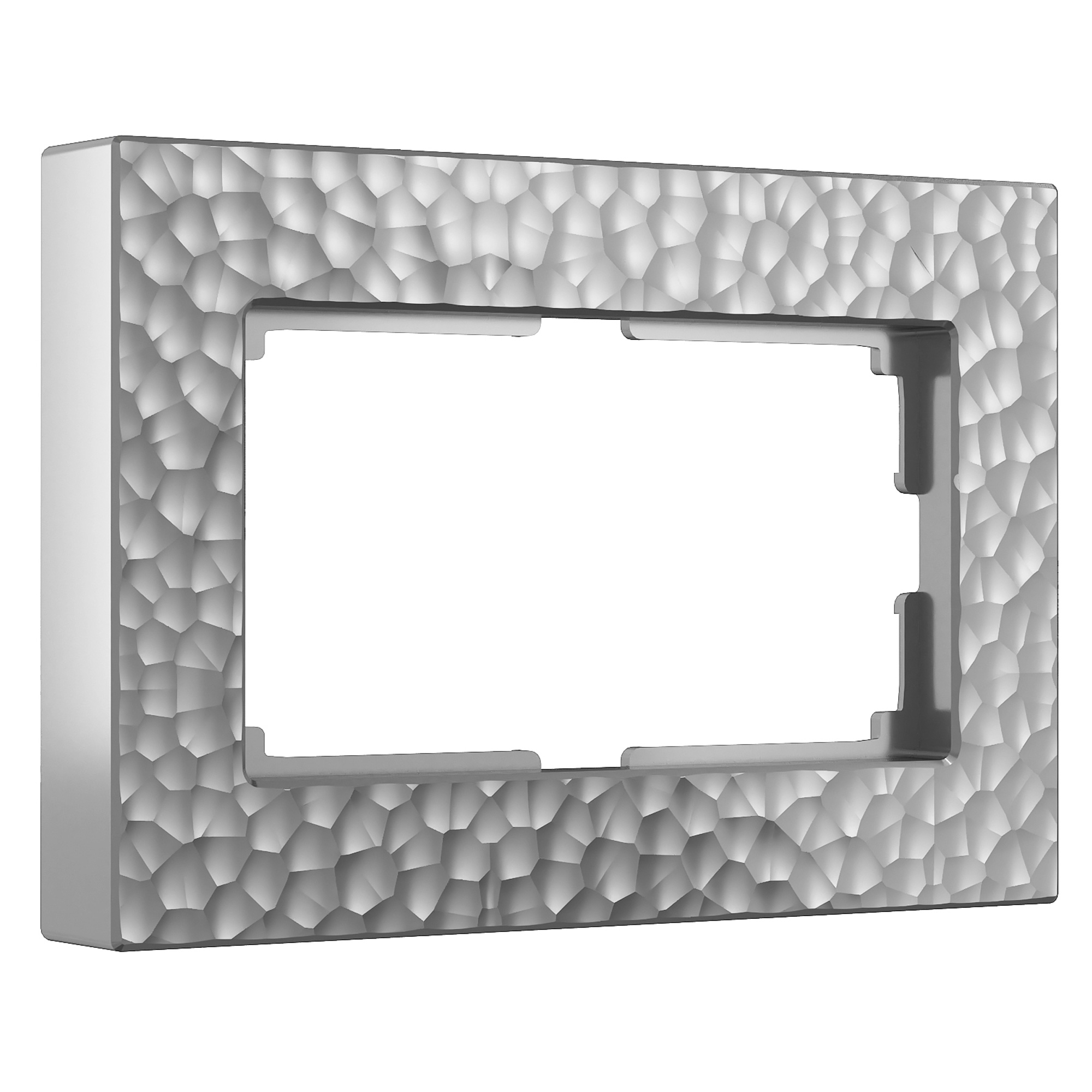 Рамка для двойной розетки Werkel W0082406 Hammer серебряный пластик пакеты paclan для завтраков с двойной застежкой click click 16х17 см 15 шт