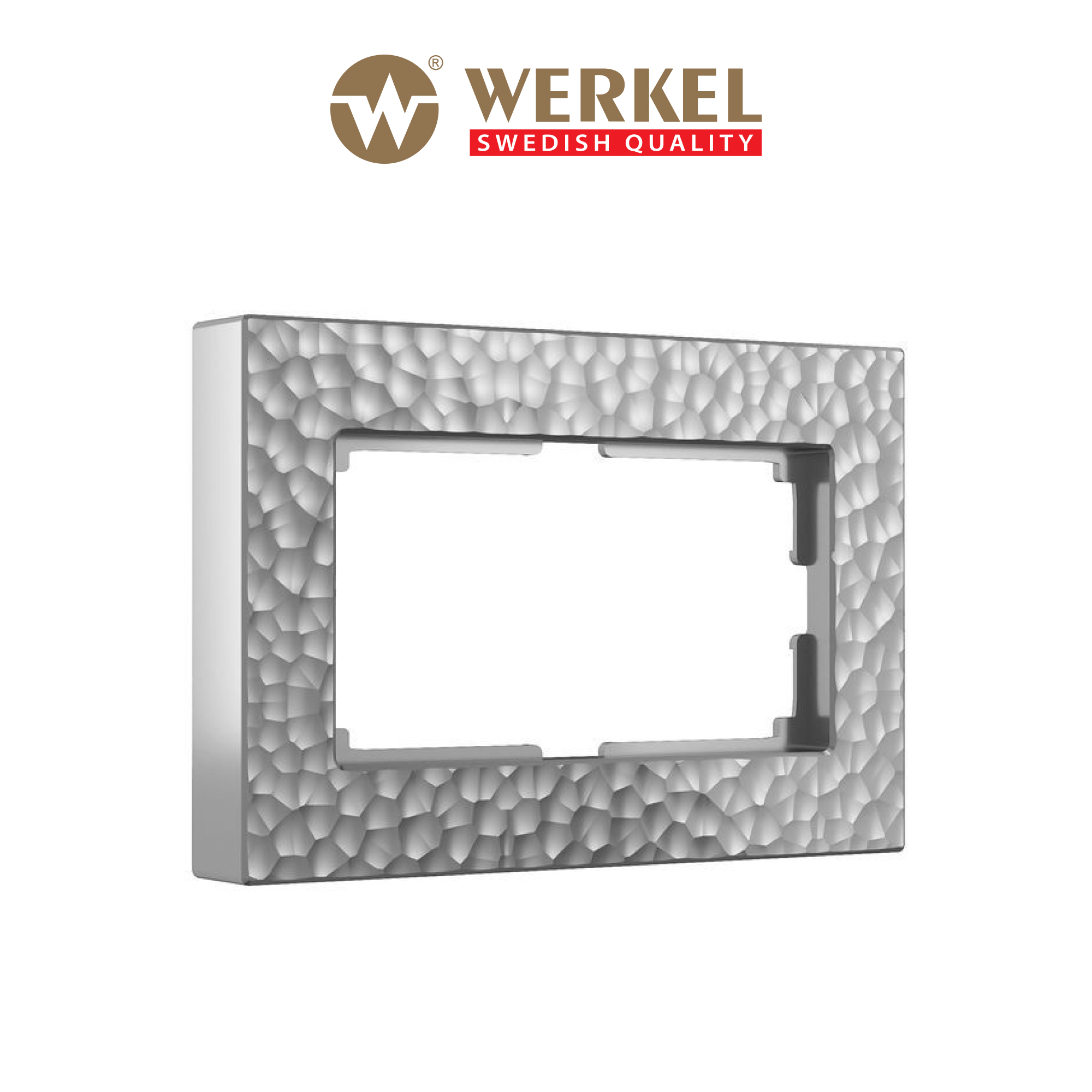 

Рамка для двойной розетки Werkel W0082406 Hammer серебряный пластик, Серебристый, для двойной розетки