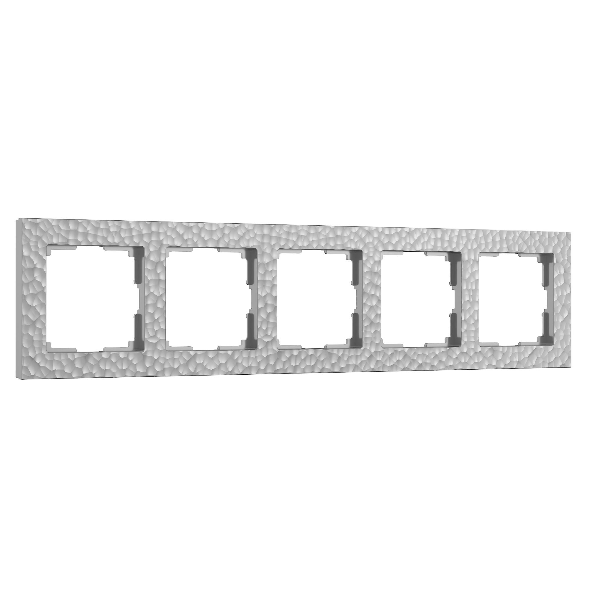 Рамка для розетки / выключателя на 5 постов Werkel  W0052406 Hammer серебряный пластик терка для цедры металлическая доляна 11×7 5×1 2 см серебряный