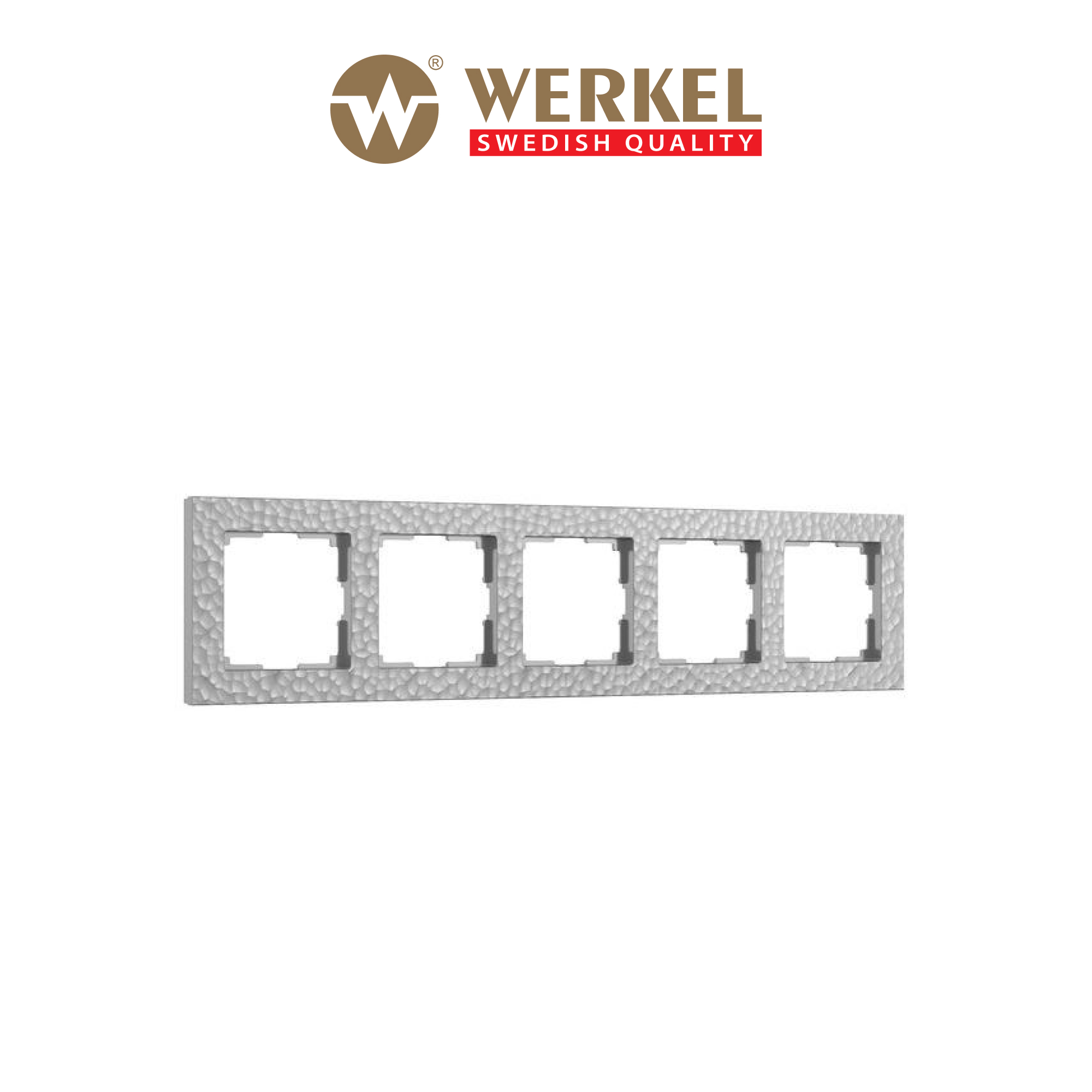 

Рамка для розетки / выключателя на 5 постов Werkel W0052406 Hammer серебряный пластик, Серебристый, Hammer