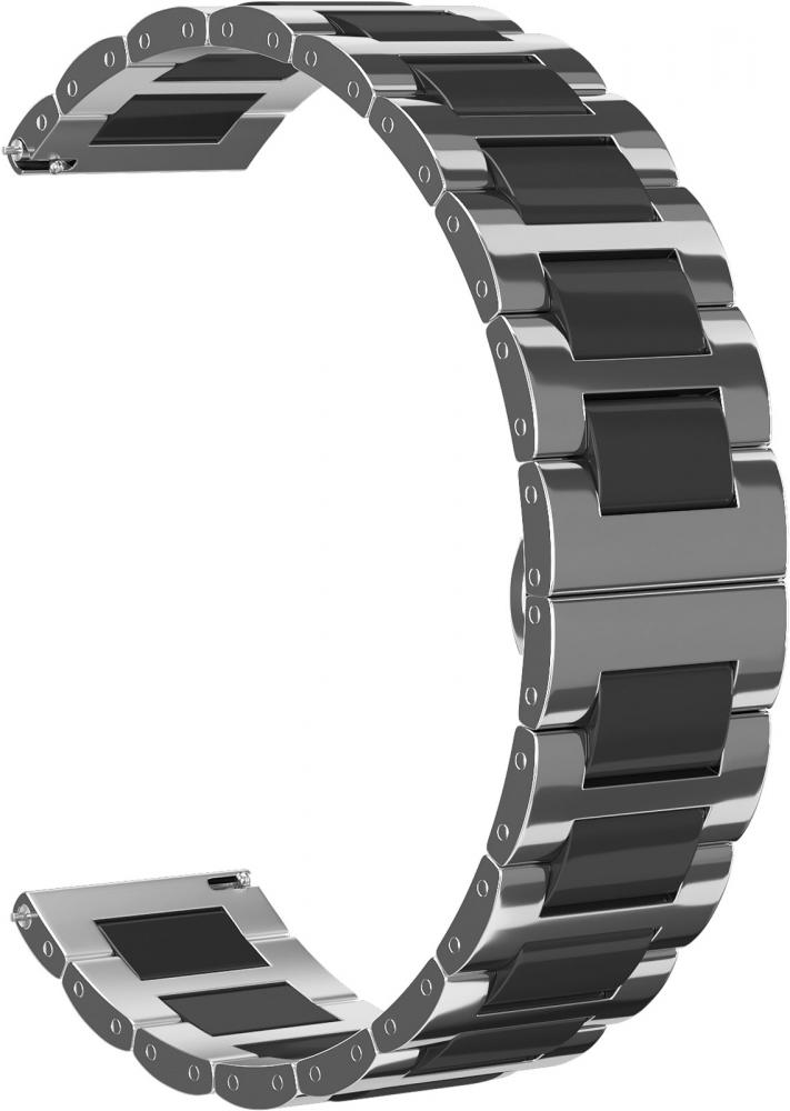

Ремешок металлический GSMIN Chafe 22 для Honor Watch Magic (Серебристо - черный)