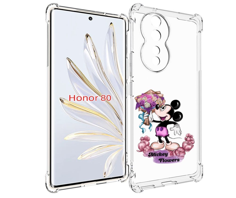 

Чехол MyPads микки-с-цветами женский для Honor 80, Прозрачный, Tocco