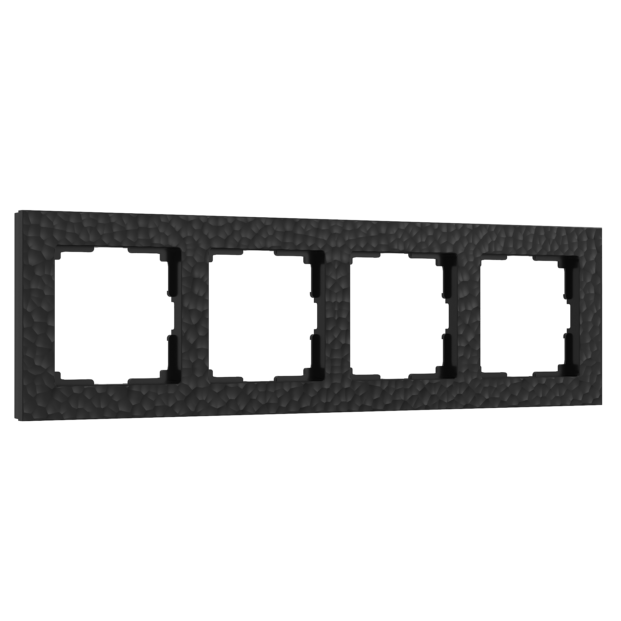 Рамка для розетки / выключателя на 4 поста Werkel W0042408 Hammer черный пластик лицевая панель для розетки usb werkel hammer w1279501 4690389162985