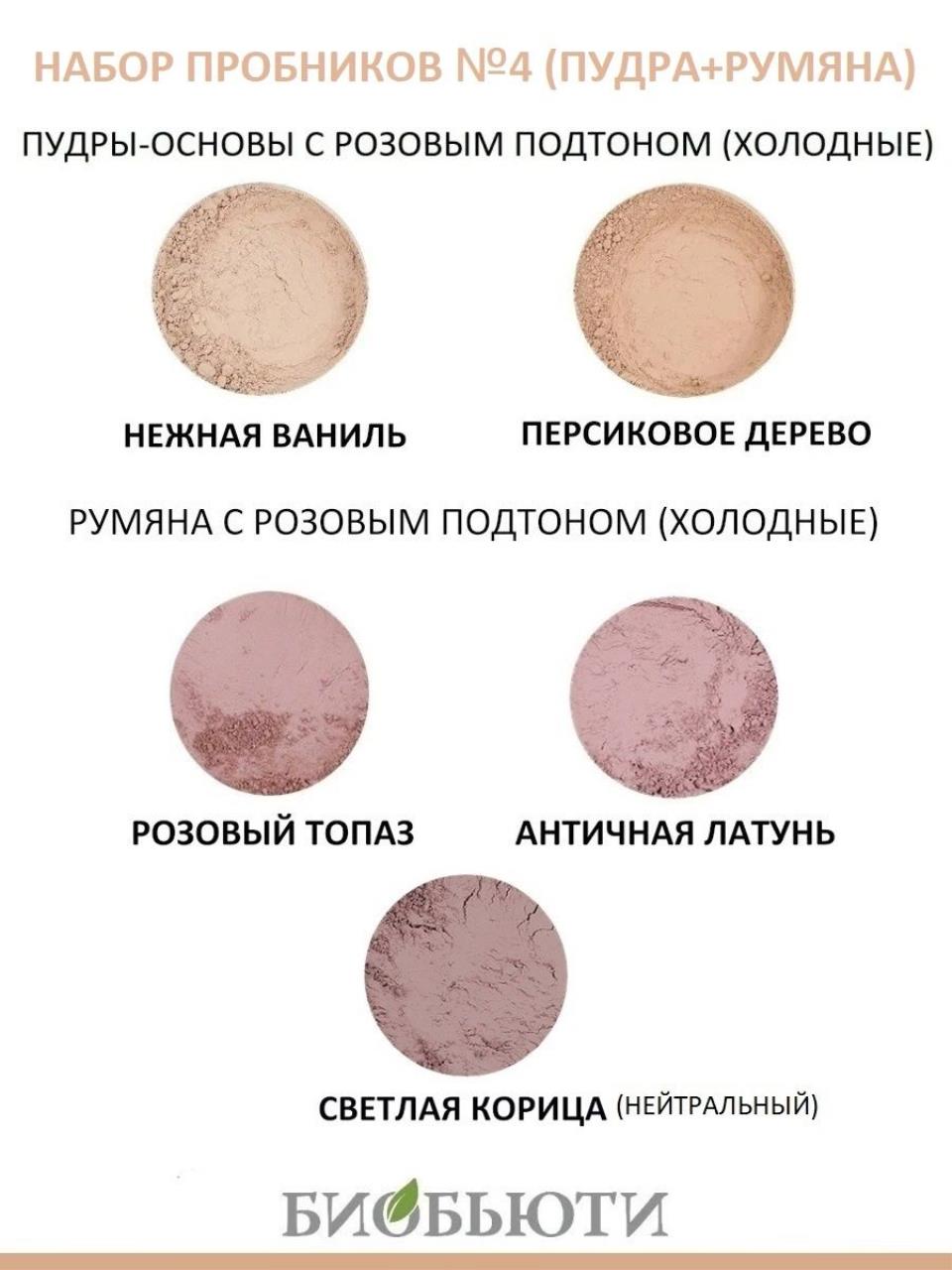 Набор пробников минеральной декоративной косметики Кристалл декор (100% натуральных пигмен