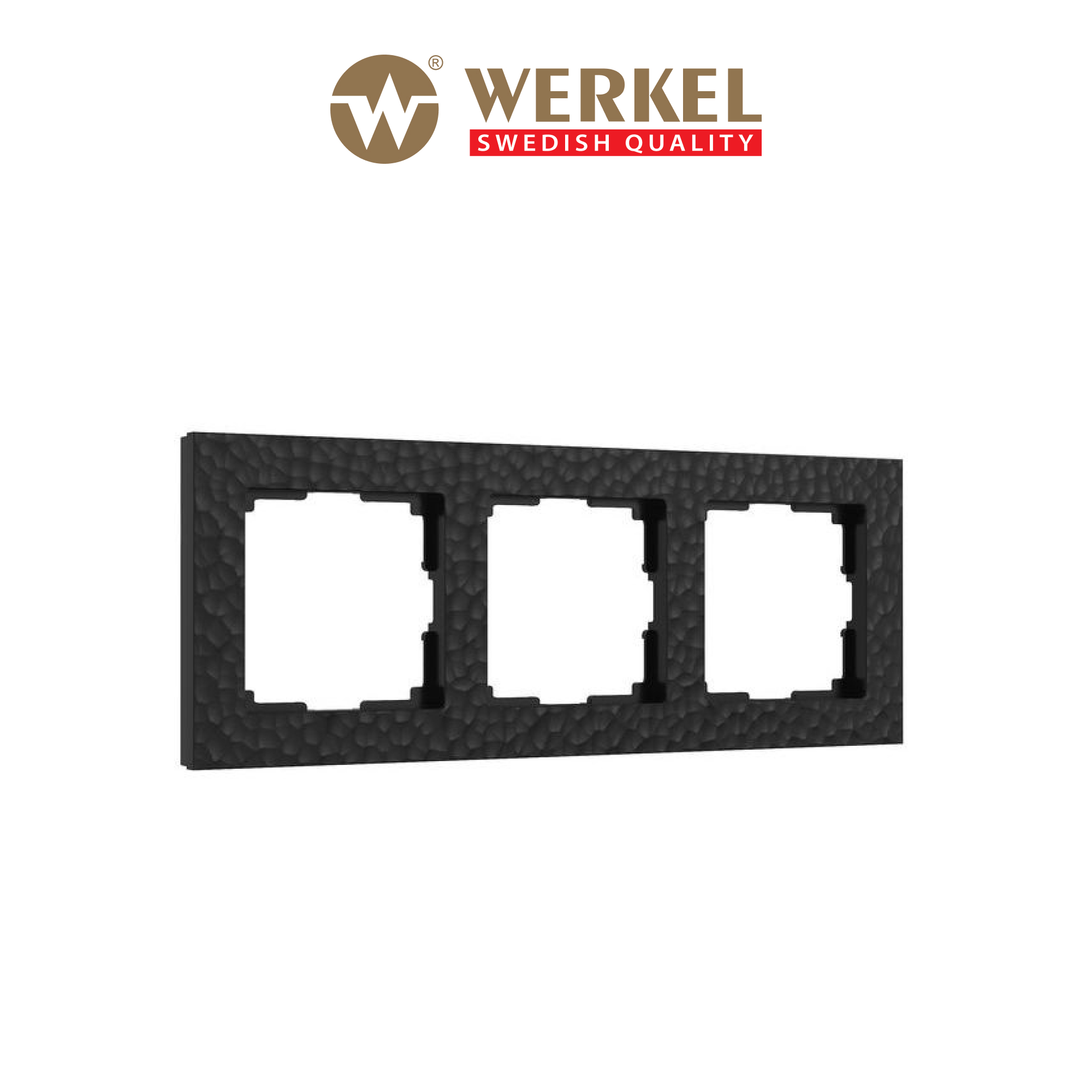 

Рамка для розетки / выключателя на 3 поста Werkel W0032408 Hammer черный пластик, Hammer