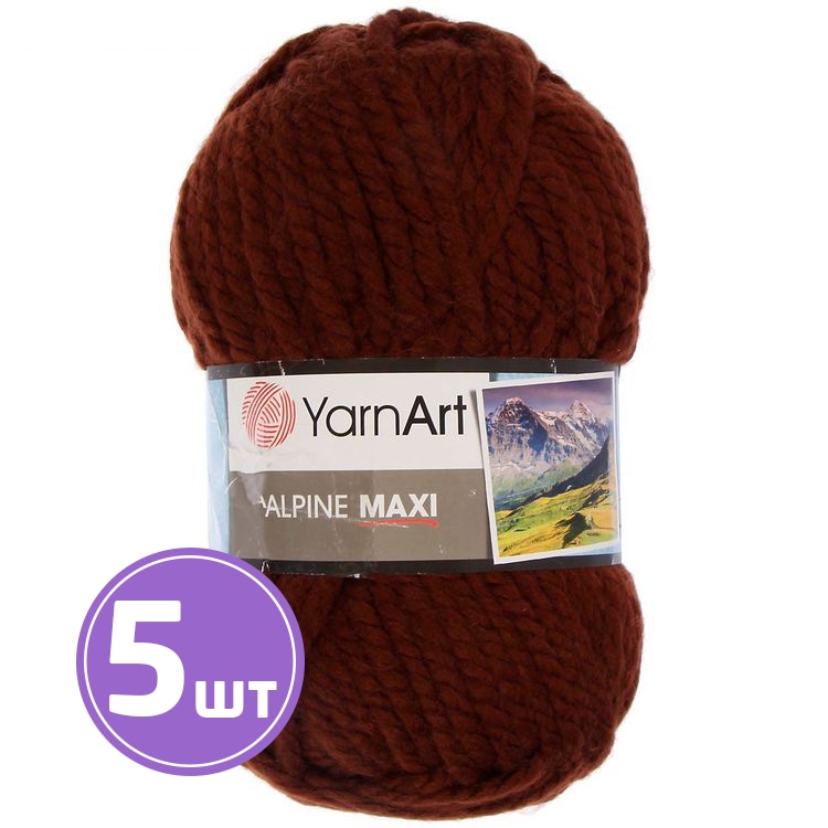 

Пряжа YarnArt Alpine Maxi 663 тоффи 5 шт по 250 г, Коричневый