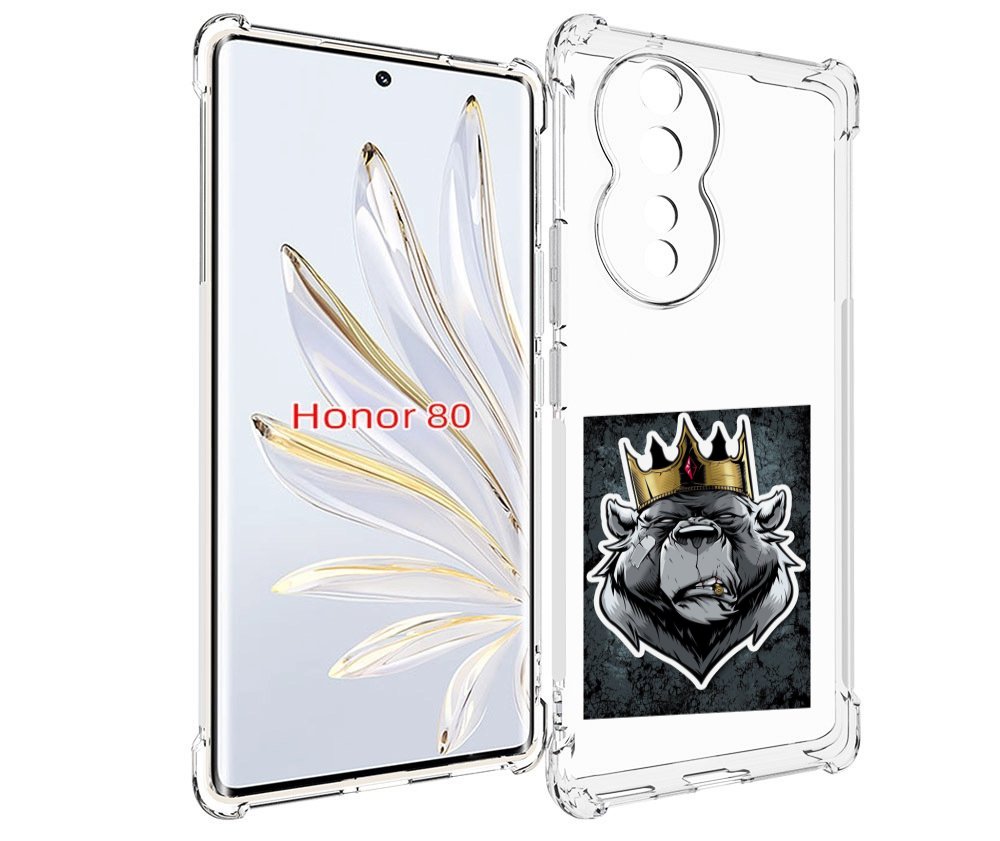 

Чехол MyPads медведь с короной для Honor 80, Прозрачный, Tocco