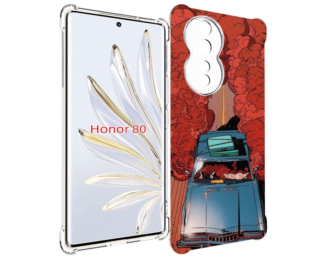 

Чехол MyPads машина мчится с дымком для Honor 80, Прозрачный, Tocco