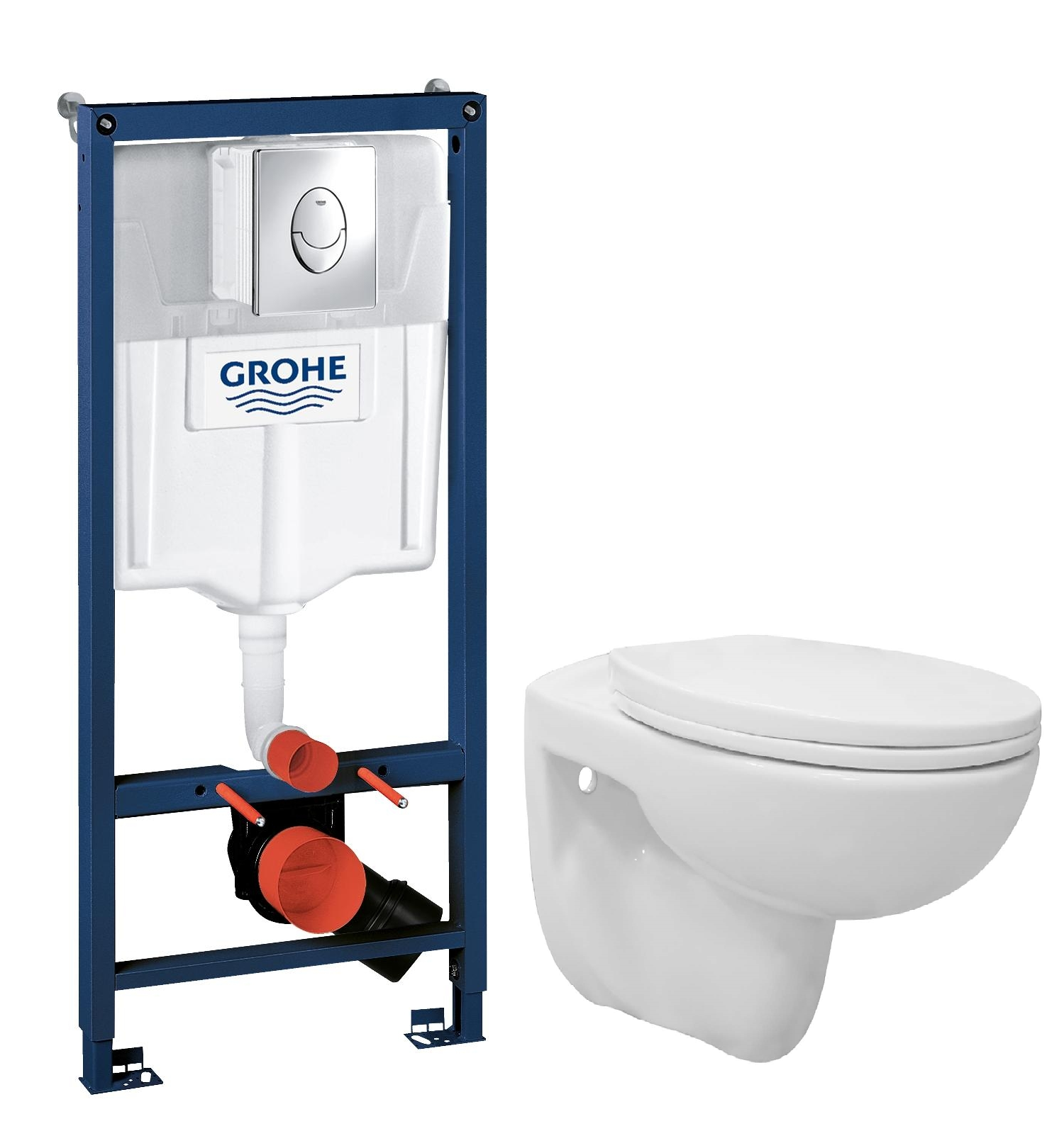 

Комплект инсталляция Grohe 38721001 с кнопкой + унитаз Loranto Fredo WH8005, 35-4456