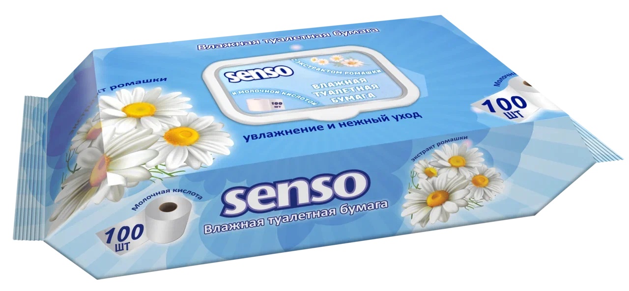 Senso Med / Сенсо Мед - туалетная бумага, влажная, с экстрактом ромашки и молочной кислото