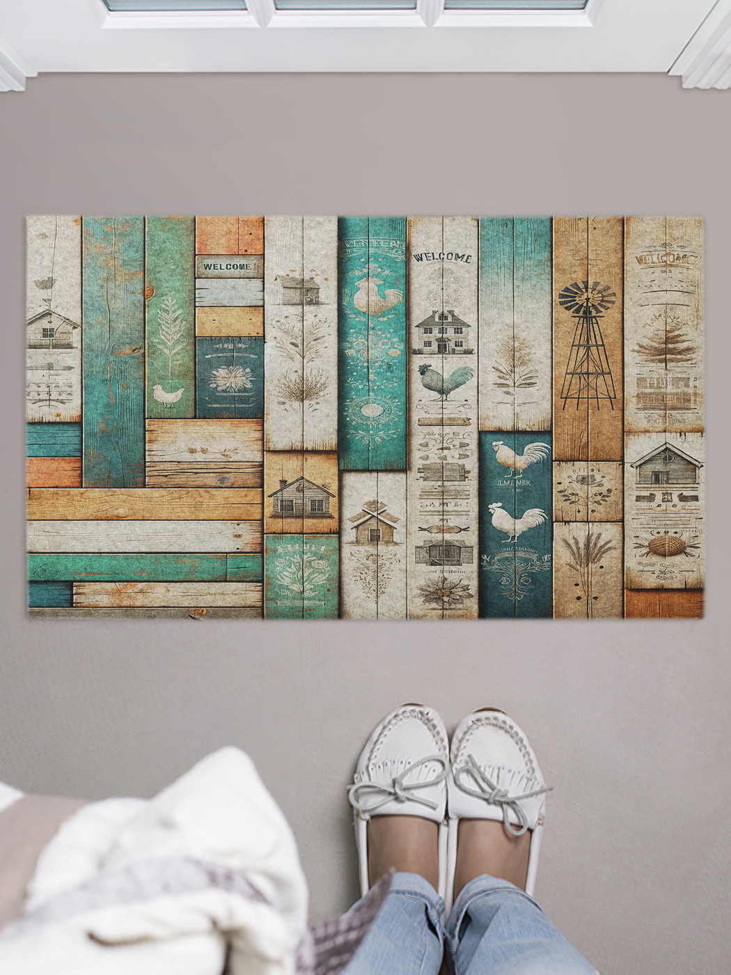 

Коврик придверный JoyArty Рисунки фермы, door_sd1749