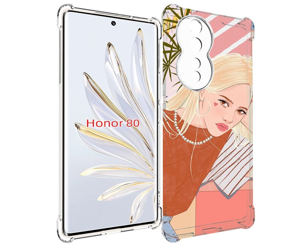 

Чехол MyPads летняя-девочка женский для Honor 80, Прозрачный, Tocco