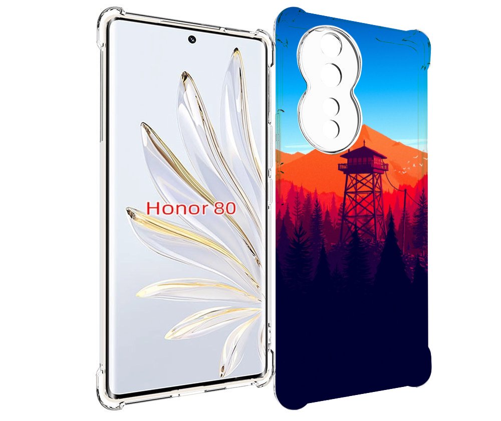 

Чехол MyPads лес с оранжевыми горами для Honor 80, Прозрачный, Tocco