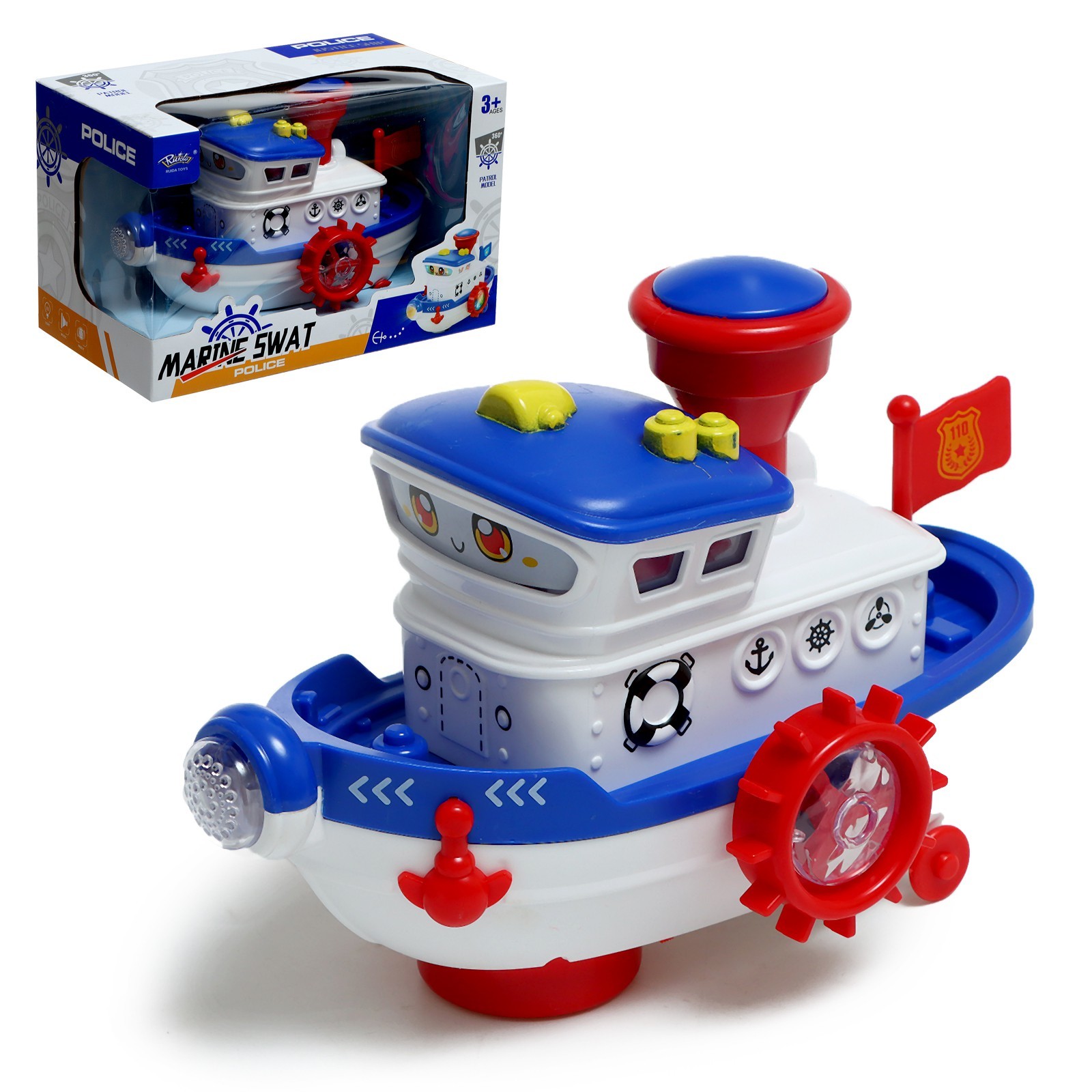 

Катер «Морячок», свет, звук, на батарейках, Синий