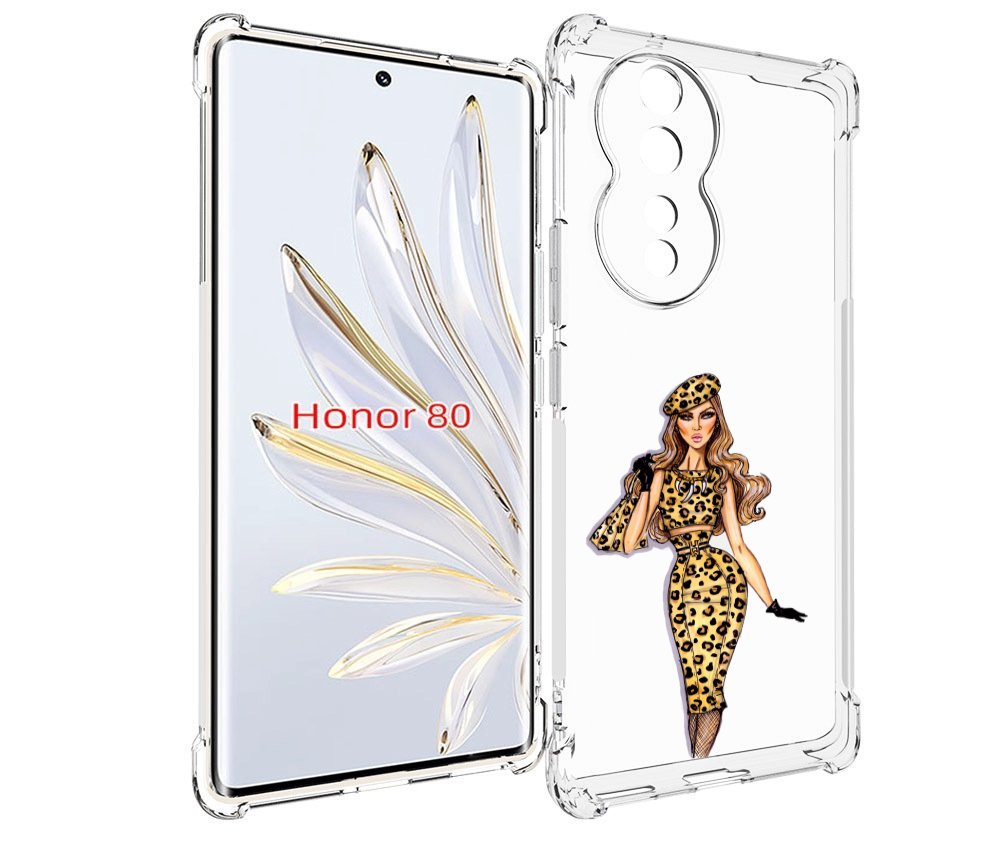 

Чехол MyPads леопардовое платье женский для Honor 80, Прозрачный, Tocco