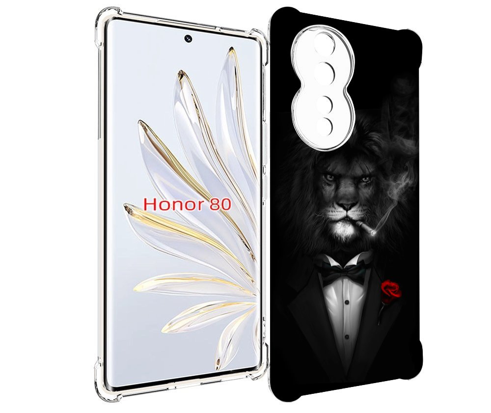 Чехол MyPads лев-в-темноте-с-сигаретой мужской для Honor 80