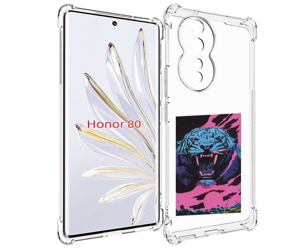 

Чехол MyPads лев с розовыми зубами для Honor 80, Прозрачный, Tocco