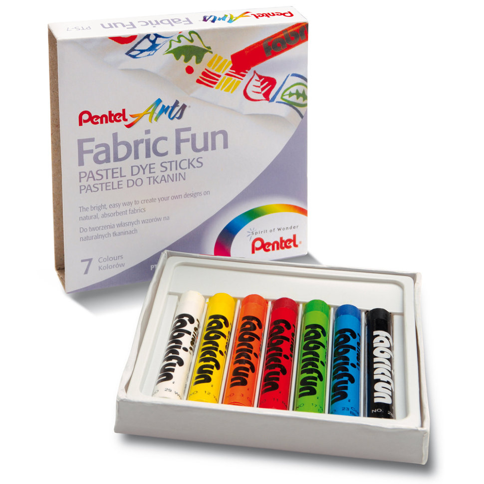 фото Пастельные мелки pentel arts fabric fun для ткани картонная упаковка 7 мелков