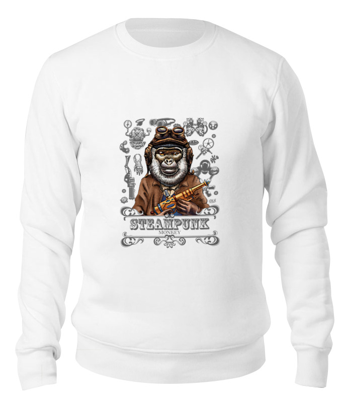 

Свитшот унисекс Printio Steampunk monkey белый XS, Steampunk monkey